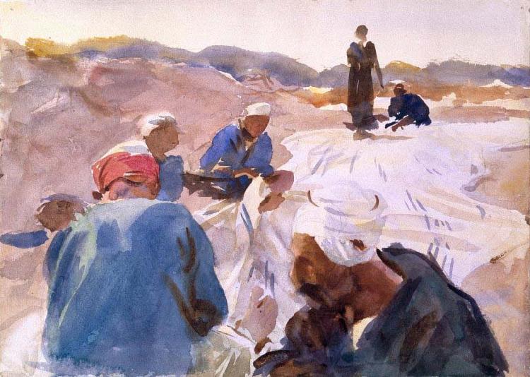 John Singer Sargent Mending a Sail Germany oil painting art